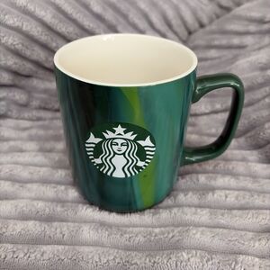 Starbucks Coffee Mug Cup 15 Oz 2022 Green Variegated Multi Shade Design Gift